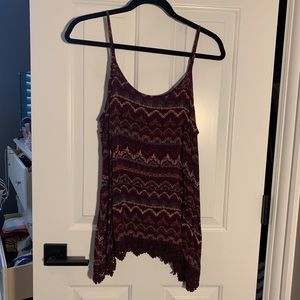 Burgundy patterned tank